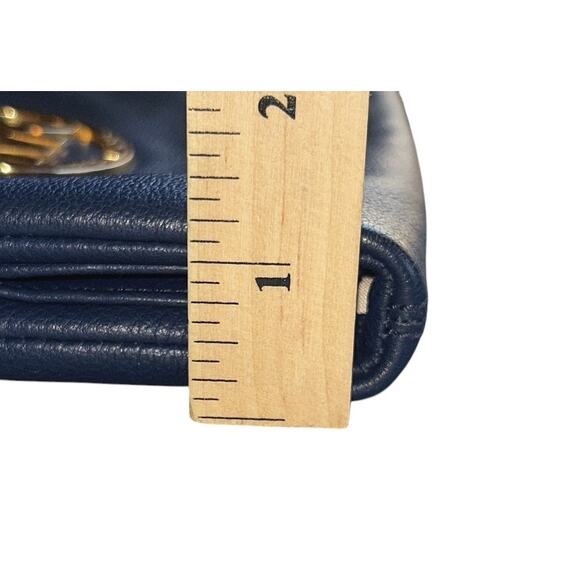 Michael Kors Fulton Cadet Blue Leather Crossbody Bag Authenticated - Picture 14 of 15